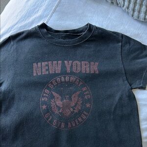 Brandy Melville Black Crop Top with New York Graphic